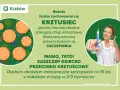 Grafika informuje o wzroście zachorowań na krztusiec. Zaleca szczepienia jako skuteczną ochronę. Pielęgniarka z uśmiechem pokazuje strzykawkę.
