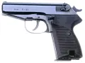 Pistolet P-83 kalibru 9mm, z czarną, ryflowaną rękojeścią.