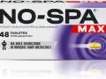 Opakowanie leku No-Spa Max na bóle skurczowe brzucha. Pomaga przy niestrawność objawy. 48 tabletek.