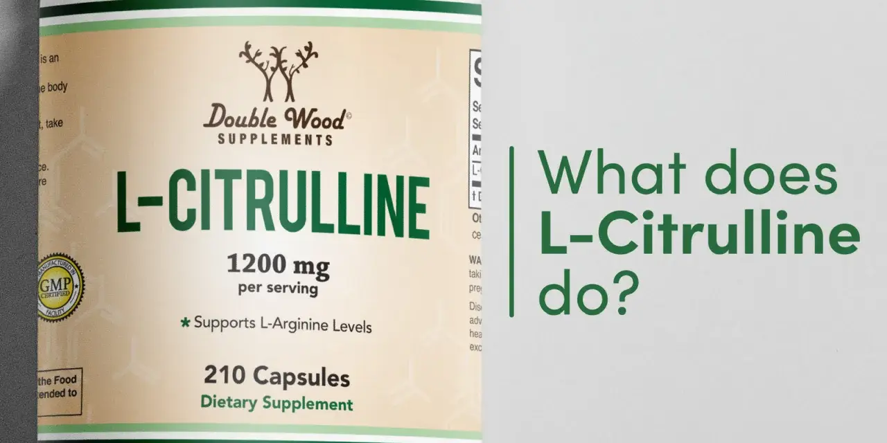 Suplement L-Citrulline 1200 mg od Double Wood Supplements, wspierający poziom L-Argininy.
