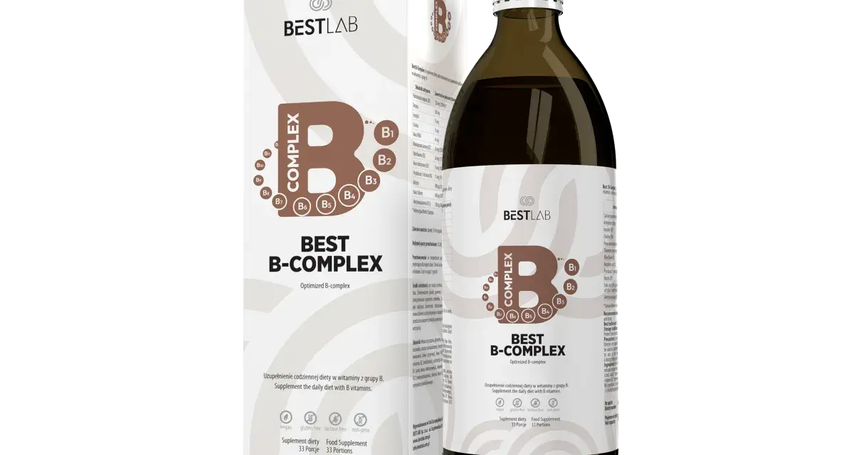 Suplement diety Best B-Complex w płynie, uzupełniający dietę w witaminy z grupy B.