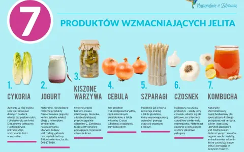 Cykoria, jogurt, kiszone warzywa, cebula, szparagi, czosnek (prebiotyk) i kombucha – produkty wzmacniające jelita.