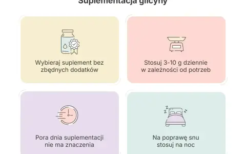 Glicyna co to? Wybieraj suplement bez dodatków, stosuj 3-10g dziennie. Pora dnia nie ma znaczenia, ale na sen najlepiej przyjmować ją na noc.