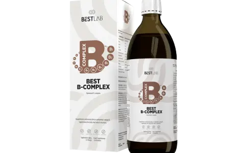 Suplement diety Best B-Complex w płynie, uzupełniający dietę w witaminy z grupy B.