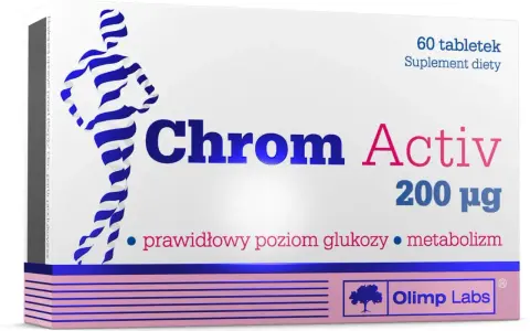 Chrom Activ 200 µg – suplement diety wspierający metabolizm i prawidłowy poziom glukozy. Idealny dla osób dbających o linię, wsparcie w procesie odchudzania.
