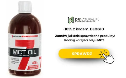 Butelka oleju MCT 400 ml od 7NUTRITION. Poczuj korzyści oleju MCT, zamów już dziś!