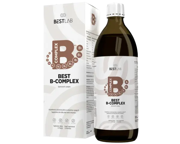 Suplement diety Best B-Complex w płynie, uzupełniający dietę w witaminy z grupy B.