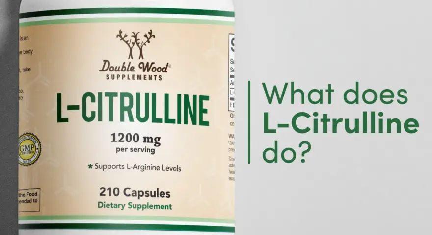 Suplement L-Citrulline 1200 mg od Double Wood Supplements, wspierający poziom L-Argininy.