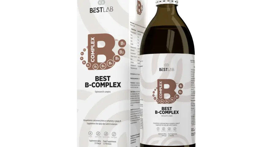 Suplement diety Best B-Complex w płynie, uzupełniający dietę w witaminy z grupy B.