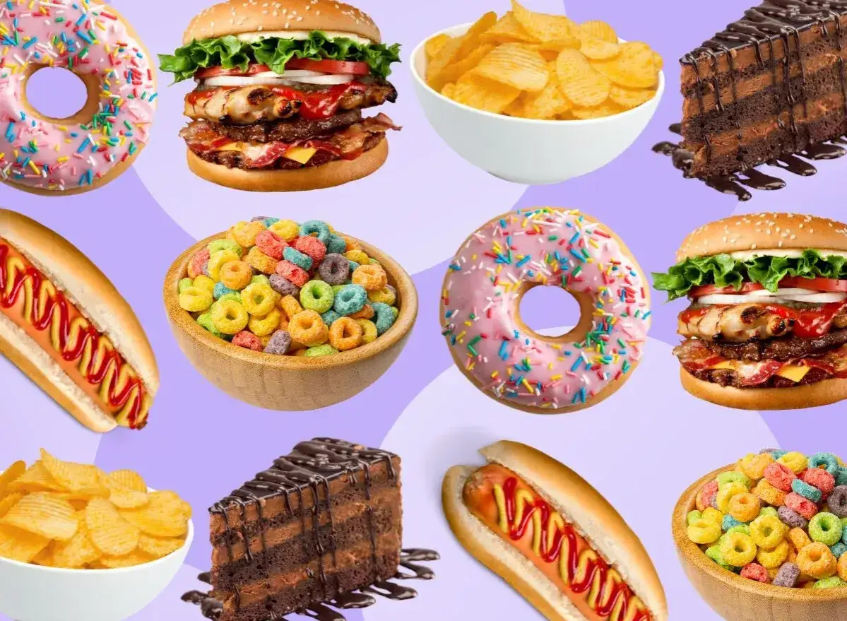 Pączki, burgery, frytki, hot dogi, płatki śniadaniowe i ciasto czekoladowe – wszystko to dostarcza puste kalorie.