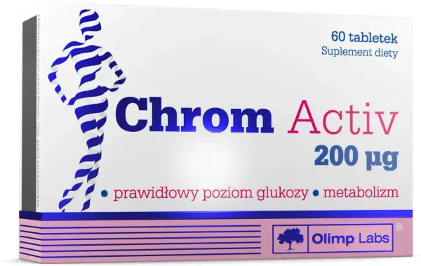 Chrom Activ 200 µg – suplement diety wspierający metabolizm i prawidłowy poziom glukozy. Idealny dla osób dbających o linię, wsparcie w procesie odchudzania.